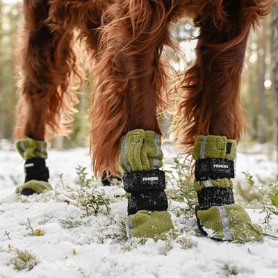 Finnero Halla Reflective Hundesko 4 Stk GRØN